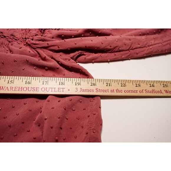 Free People Everyday Girl swiss dot longsleeves button down blouse M boho - Picture 5 of 8